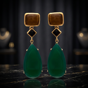 ต่างหูห้อยประดับพลอยเงินทำมือ สไตล์โบโฮสุดอินเทรนด์ - Product Image 2