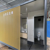 Toilettes préfabriquées écologiques en conteneur de 20 pieds, panneaux sandwich en acier, toilettes portables modulaires pour parc extérieur