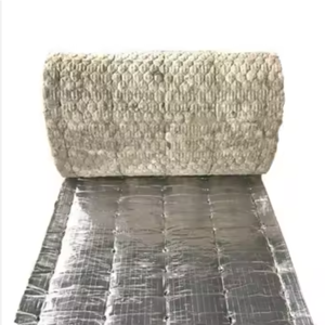 Manta de lana de roca de gran venta para aislamiento de edificios comerciales, rollo de fieltro de lana de roca para aislamiento térmico y acústico. - Product Image 1