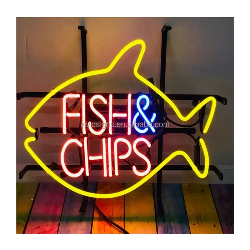 Fabrik Drop Versand Beleuchtung Brief Logo Flex Silikon LED Neonst reifen für die Werbung Fish Chip Leucht reklame