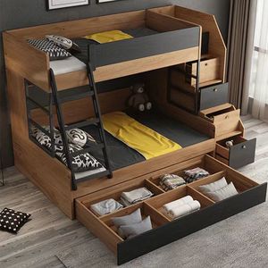 Hiện đại phong cách Bắc Âu đơn giản Bắc Âu giường mẹ với đa chức năng cao thấp giường tầng trẻ em gỗ vật liệu phòng ngủ ứng dụng - Product Image 1