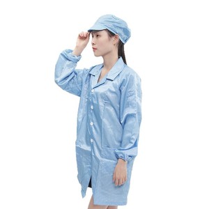 Traje de Protección Antiestático Azul con Cuello de Solapa para Cuarto Limpio, Ideal para Fábricas de Electrónica y Laboratorios - Product Image 1