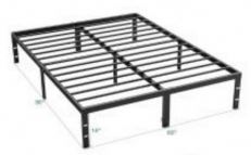 Modern Heavy-Duty Iron Reinforced Platform <b>Bed</b> with Thick Structure in Black Color for Hotel School - Product Image 4
