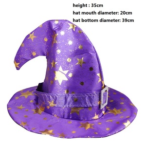 Venta al por mayor promocional decoración <span class=keywords><strong>de</strong></span> fiesta niños adultos <span class=keywords><strong>bruja</strong></span> negra mago terciopelo disfraz gorras Cosplay Halloween sombreros - Product Image 5