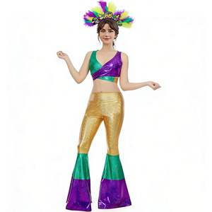 Costume de scène pour femmes, style rétro disco, pour fête de carnaval, nouveau style en gros 2026, tenue de performance brillante - Product Image 2