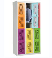 Nouveau modèle Armoire de rangement multi-portes en treillis métallique Multicolore en acier inoxydable Armoire de rangement en treillis métallique Colonne