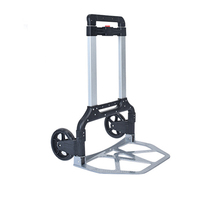 Chariot pliant industriel en aluminium à quatre roues réglables de 75 kg, facile à transporter, chariot à main OEM Fht150