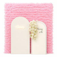 Mur de fleurs en tulle rose, ensemble de panneaux d'arche blanche, fleurs artificielles à lumière néon pour la décoration et les fournitures de mariage