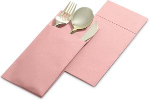 <span class=keywords><strong>Serviettes</strong></span> en <span class=keywords><strong>papier</strong></span> personnalisées avec logo imprimé en rose, effet lin, pour mariage - Product Image 6