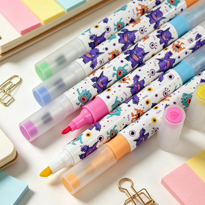 Pennarelli a Tema <span class=keywords><strong>Mostro</strong></span> che Cambiano Colore, 6 Pezzi, 12 <span class=keywords><strong>Colori</strong></span>, Doppia Punta, per Disegno Artistico Bambini, Cancelleria - Product Image 1