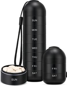 OEM/ODM Service for 7-Day Rotatable Pill Organizer Portable Anodized Aluminium Medicine Box for Daily Use Aluminum Pill Case