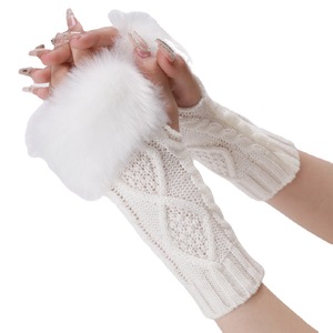 Gants d'hiver en coton/élasthanne jacquard respirants <span class=keywords><strong>Diamond</strong></span> Opera Mao Mao pour femmes, manches artificielles tricotées, chauds pour le ski et le quotidien, protège-poignets et bras - Product Image 5