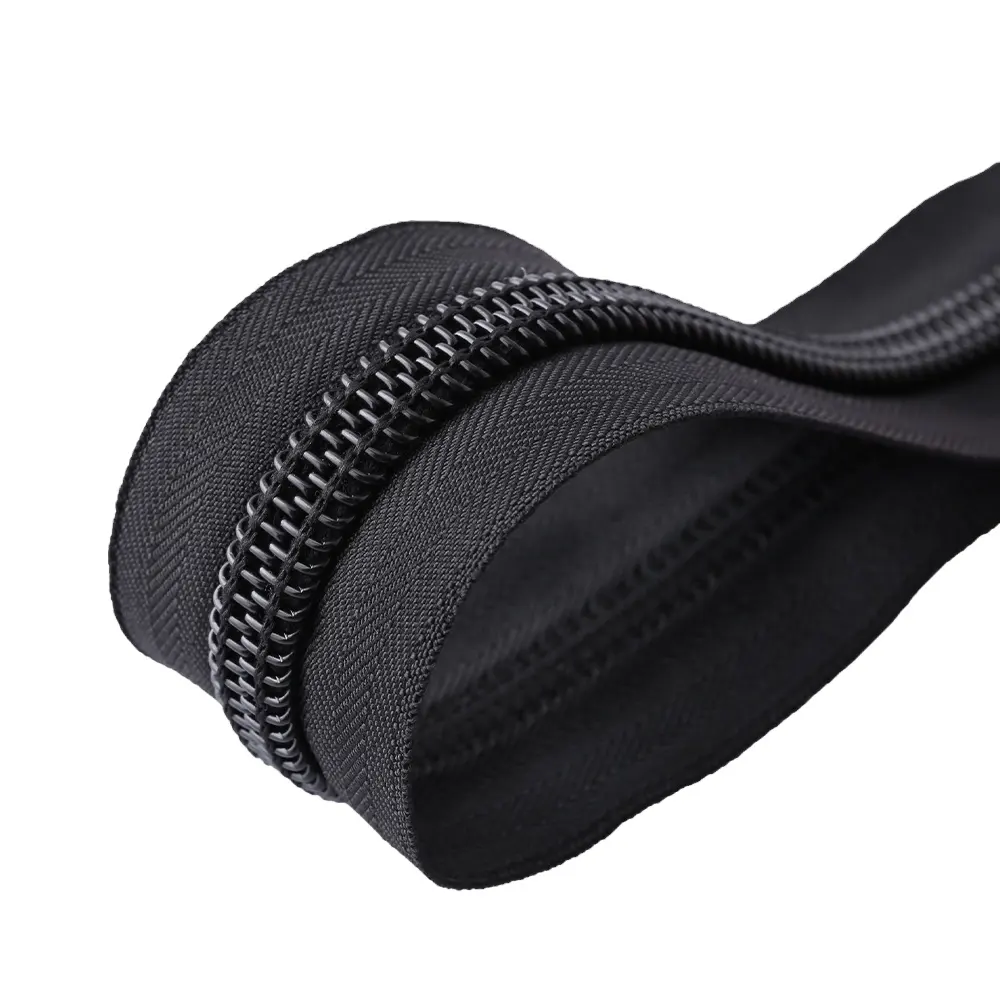 High quality black #10 zipper nylon roll for Tent heavy duty Cremallera long chain #10 nylon zippers