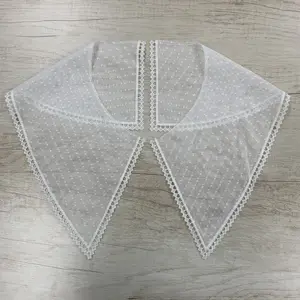 High Quality Fancy White Hollow Lace Collar For Ladies Shirt Diy Decorative Milk Lace Collar From Best China Supplier