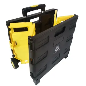 Großhandel New Foldable Portable Market Wheeled Leicht gewicht Einkaufs wagen Faltbarer Werkzeug kasten mit Rädern Kunststoff OEM Aufkleber ZY