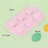Nanas Lemon Semangka Strawberry Buah Iris Silikon Cetakan BPA Gratis Buah Bentuk Silikon Cetakan Ice Tray Strawberry Lemon