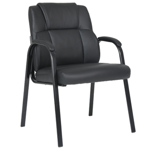 Chaise de visiteur de direction de luxe à dossier moyen avec structure en bois |   Sièges de bureau ergonomiques pour conférences et réceptions - Product Image 1