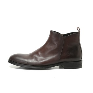 Men's <b>Brown</b> Leather <b>Boots</b> Round Toe Slip-On Office Career Dress Shoes Rubber Outsole All Seasons Solid Color Drop Shipping - Product Image 6
