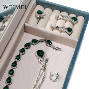 Nuevo diseño, venta al por mayor, recién llegado, caja de joyería de terciopelo azul, anillo, pendientes, colgante, collar, Caja, embalaje de joyería - Product Image 5