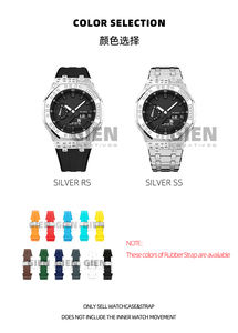 Mod Kit <span class=keywords><strong>GA2100</strong></span> Lunette Métallique pour Casi G Shoc-k Modification Mod Kit Caoutchouc avec Montre en Acier Star Diamond Case Strap g Shoc-k - Product Image 4