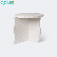 Vente en gros de pierre de marbre travertin de qualité supérieure HZX pour le salon de luxe dessus de table de chevet personnalisé socle de café d'extrémité moderne