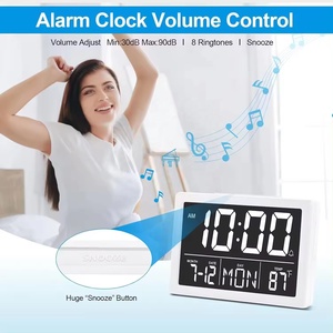 Thiết bị hoàn hảo màn hình lớn hiển thị 6 bài hát và 2 didi âm thanh được sử dụng LCD kỹ thuật số bảng/tường đồng hồ báo thức - Product Image 4