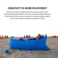 Canapé gonflable en polyester ripstop haute résistance - Capacité de 650 lb, chaise longue de plage portable pour le camping en plein air