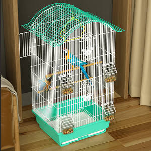 Grande gabbia per uccelli per uso domestico lussuosa Villa ecologica per storni Cockatiels pappagallini piccioncini-bottone in metallo solido - Product Image 5