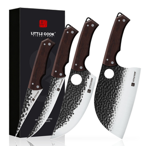 Set di <span class=keywords><strong>Coltelli</strong></span> da <span class=keywords><strong>Cucina</strong></span> con Manico in Legno Massello, Lama in Acciaio ad Alto Tenore di Carbonio, Design Elegante Artigianale, <span class=keywords><strong>Coltelli</strong></span> Professionali <span class=keywords><strong>per</strong></span> Chef e Uso Domestico - Product Image 1