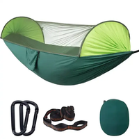 Hamac de camping portable en nylon avec moustiquaire avec sangles d'arbre et mousquetons pour les voyages de survie en vente directe du fabricant