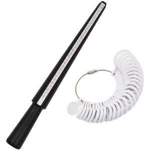 Juego de anillos para medir anillos, Kit de joyería para medición de anillos, con mandril, tamaño de Reino Unido, UE, EE. UU. - Product Image 2