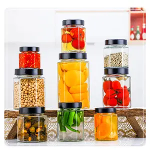 Keuken Opslag Zeshoekige Glazen Potten Hoge Kwaliteit Glazen Flessen Voor Voedsel Fruit En Groenten Honing Conservering Fabriek Prijs
