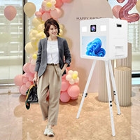 Coque de photomaton DSLR à écran tactile de 21,5 pouces compatible avec imprimante et appareil photo, facile à installer, machine de photomaton pour selfie pour les fêtes