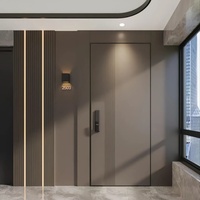 Porte d'entrée en acier moderne anti-effraction pour intérieur, surface finie, manuelle, pour villa et usage domestique, vente en gros disponible
