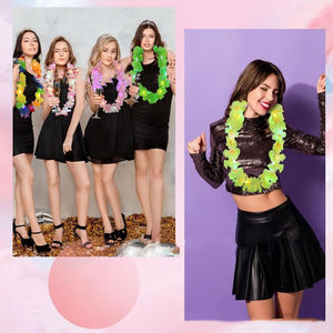 Nicro nouveauté à la main artificielle hawaïenne Leis fleur Jungle thème fête décoration Led lumineux couronne de fleurs tropicales - Product Image 5