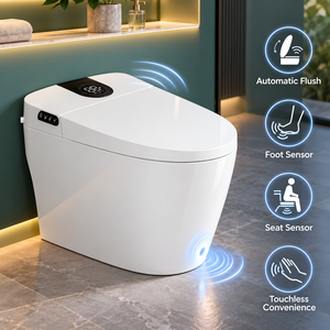 Inodoro Inteligente Moderno con Sensor Automático, Descarga Inteligente, Calefacción Eléctrica, Inodoro Inteligente de una Pieza con Control Remoto - Product Image 2