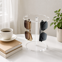 2 rangées, porte-lunettes écologique et amovible, présentoir pour lunettes avec espace de rangement, éléments décoratifs