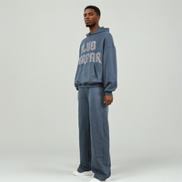 Ensemble de 2 pièces pour homme avec logo personnalisé, sweat-shirt et pantalon, coton lourd délavé, ensembles de sweat-shirts pour homme