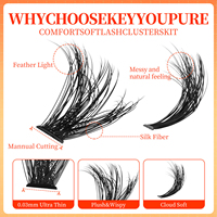 Kit d'extensions de cils en grappe, auto-adhésifs, 12mm 20mm, cils en grappe volumineux, vente en gros