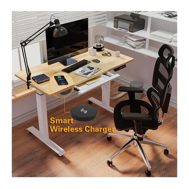Table de bureau ergonomique et moderne, hauteur réglable, fonction de bureau debout, plateau élévateur, ordinateur motorisé, bureau assis