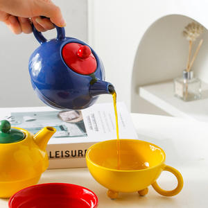 Service à thé en céramique mère-enfant, tasse à café transfrontalière, coffret cadeau haut de gamme, ensemble 1 tasse 1 théière en céramique - Product Image 3