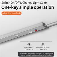 Barre lumineuse LED rotative à détecteur de mouvement et intensité variable 220V, bande LED à effet œil de chat et ondulation, éclairage sous-meuble et pour meubles