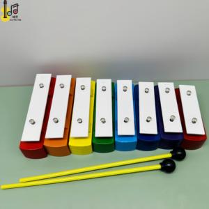 <span class=keywords><strong>Xilófono</strong></span> de base de color madera con 8 barras de aluminio Juego de instrumentos musicales para principiantes musicales Presente tocar buenas canciones Escuela en casa - Product Image 3