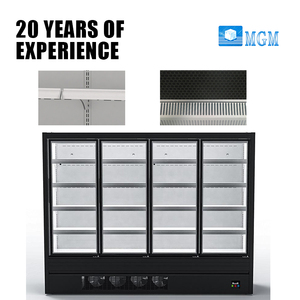 Réfrigérateur-congélateur commercial à 4 portes vitrées verticales pour boissons, idéal pour les magasins de proximité - Product Image 1