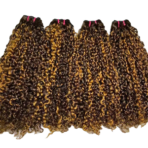 Funmi 12A Grade Hair Super Double Drawn Virgin Cuticle Aligned Bundles brésiliens pour Pixie Curly Natural Black Color Drawn - Product Image 1