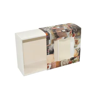 Custom Printed Food Grade Paper Cardboard Boxes With Clear Window Paper Sleeve