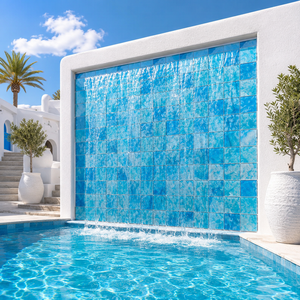 Mosaico de Vidrio Pintado a Mano para <span class=keywords><strong>Piscinas</strong></span>, Azul, Decorativo, para Paredes <span class=keywords><strong>y</strong></span> Pisos de <span class=keywords><strong>Piscinas</strong></span>, para Proyectos de Villas, Hoteles <span class=keywords><strong>y</strong></span> Resorts - Product Image 2