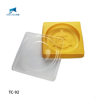 Boîte d'emballage alimentaire en plastique transparente personnalisée, boîte à gâteau au tiramisu en acrylique, couvercle carré