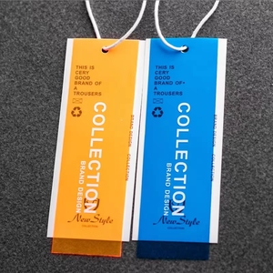 <span class=keywords><strong>Costom</strong></span> In Logo Quần Áo Pvc Nhãn Nhựa Tag Jeans Trang Phục Swing Giấy Hangtags - Product Image 3