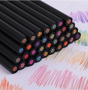 Matite Colorate con Nucleo Arcobaleno in Legno Nero, 12 Colori, per Disegno, Colorazione e Schizzi per Bambini, Attività Scolastiche e in Classe - Product Image 5